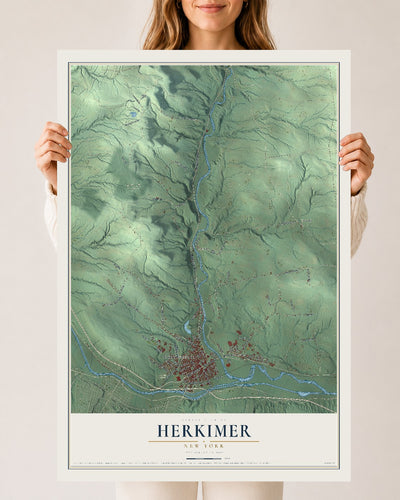 Herkimer, New York map print, 24" x 36" Archival Matte Print mockup