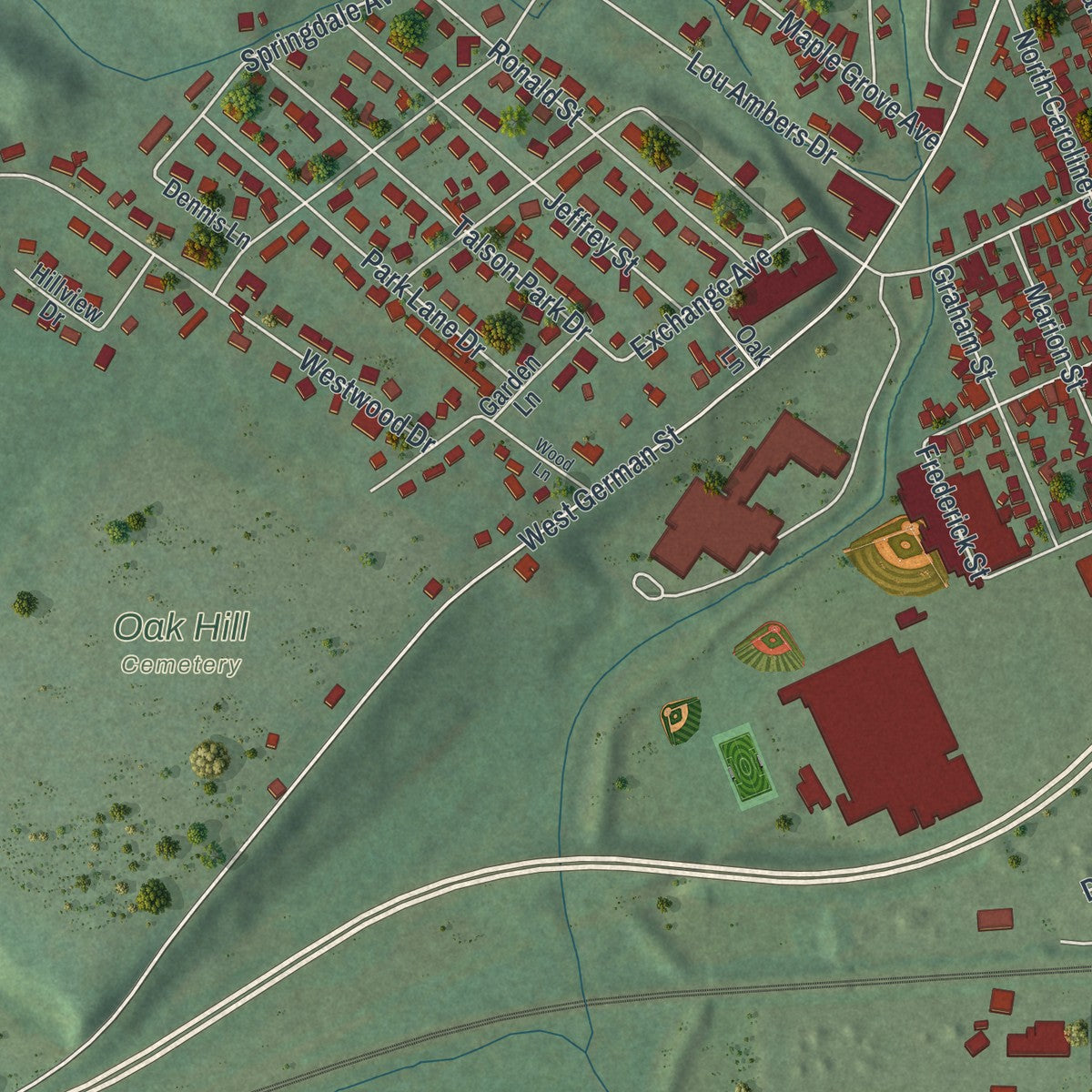 Close-up 2 of the Herkimer, New York map artwork