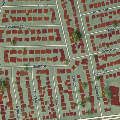 Close-up 1 of the Herricks, New York map artwork
