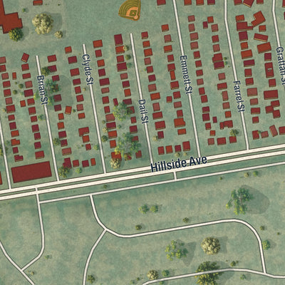 Close-up 2 of the Herricks, New York map artwork