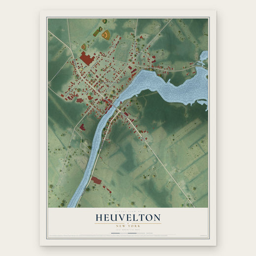 Heuvelton, New York map print, the full design