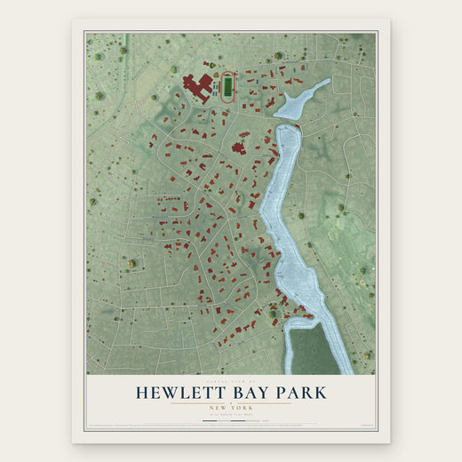 Hewlett Bay Park, New York map print, the full design