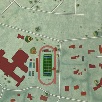 Close-up of the map of Hewlett Bay Park, New York print showing street and building detail
