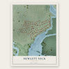 Hewlett Neck, New York map print, the full design