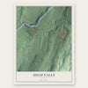 High Falls, New York map print, the full design
