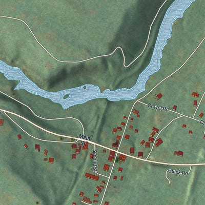 Close-up of the map of High Falls, New York print showing street and building detail