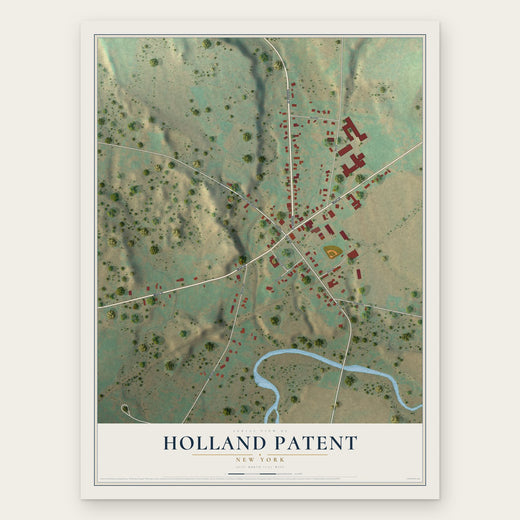 Holland Patent, New York map print, the full design