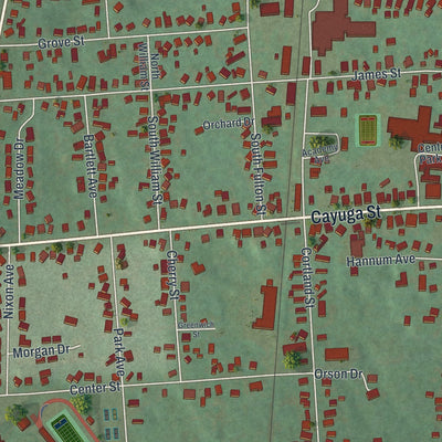 Close-up 1 of the Homer, New York map artwork