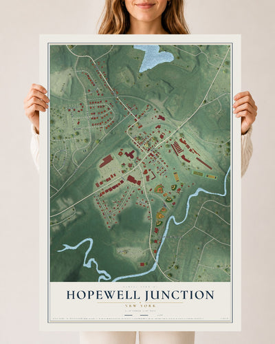 Hopewell Junction, New York map print, 24" x 36" Archival Matte Print mockup