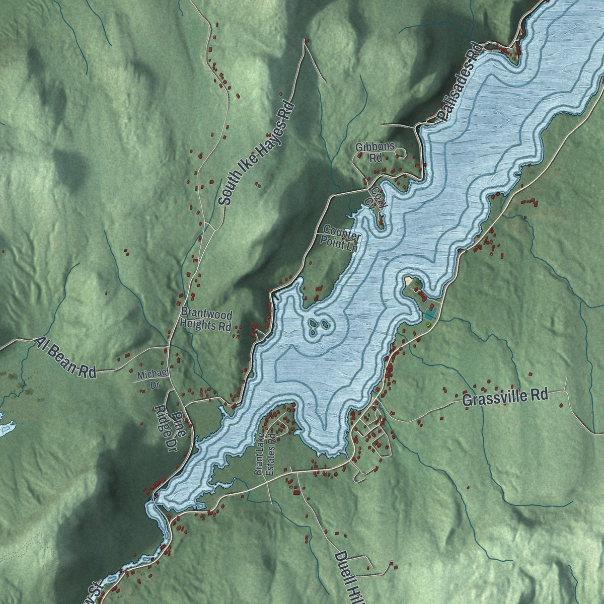 Close-up 1 of the Horicon, New York map artwork