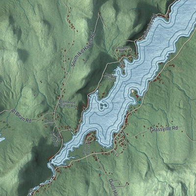 Close-up 1 of the Horicon, New York map artwork