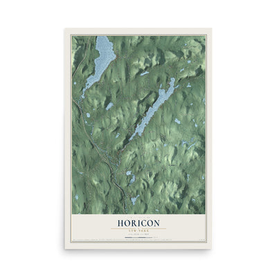 Horicon, New York map print, 12" x 18" Archival Matte Print mockup