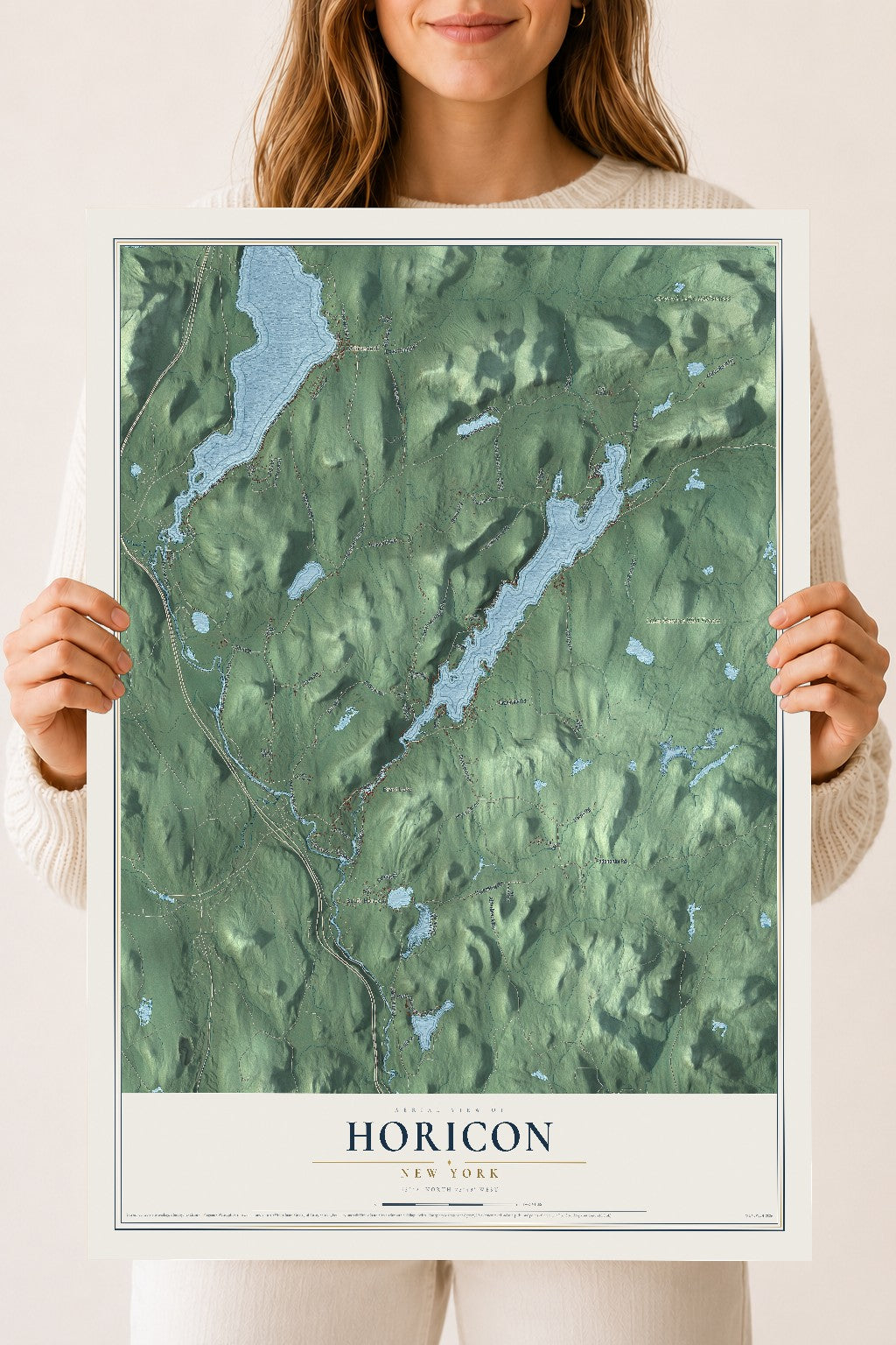 Horicon, New York map print, 18" x 24" Archival Matte Print mockup