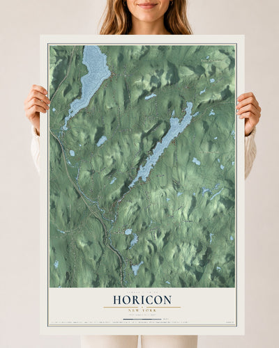Horicon, New York map print, 24" x 36" Archival Matte Print mockup