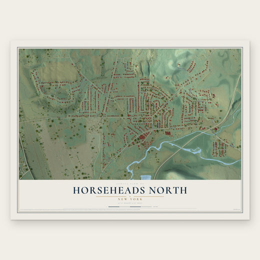 Horseheads North, New York map print, the full design