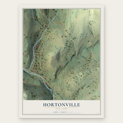 Hortonville, New York map print, the full design