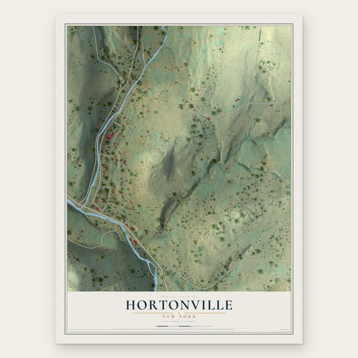 Hortonville, New York map print, the full design