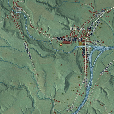 Close-up 1 of the Hume, New York map artwork