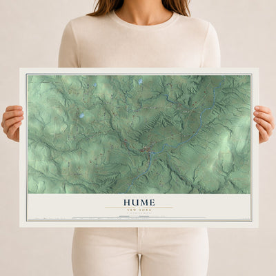Hume, New York map print, 12" x 18" Archival Matte Print mockup