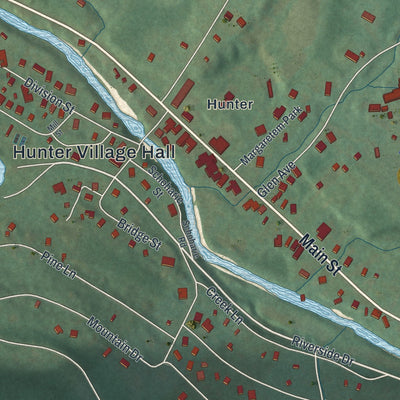 Close-up 1 of the Hunter, New York map artwork