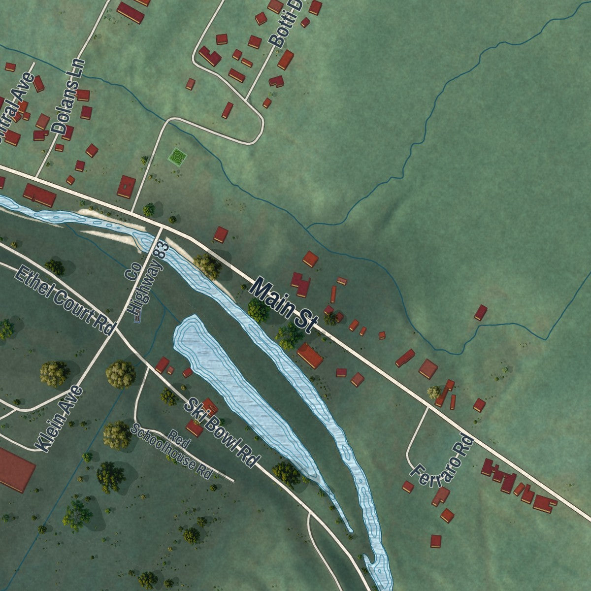 Close-up 2 of the Hunter, New York map artwork