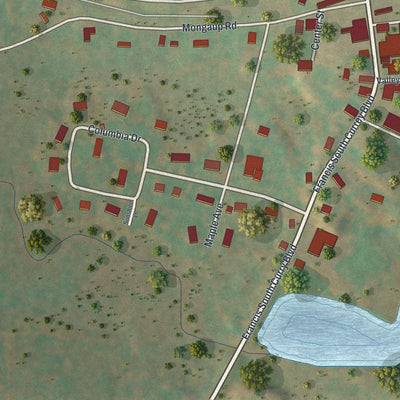 Close-up of the map of Hurleyville, New York print showing street and building detail