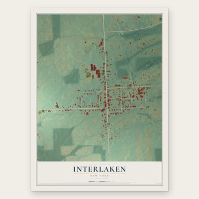 Interlaken, New York map print, the full design