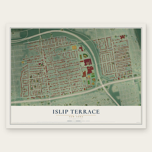 Islip Terrace, New York map print, the full design