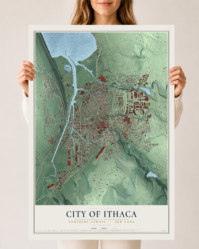Map of the City of Ithaca, Tompkins County, New York, 24 x 36 inch unframed archival matte print