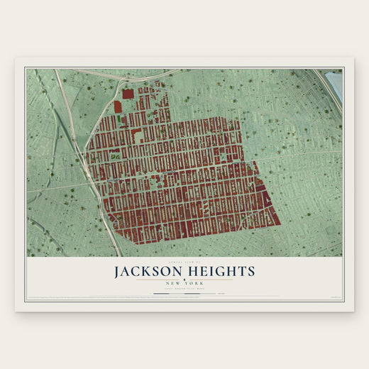 Jackson Heights, New York map print, the full design