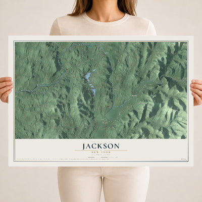 Map of Jackson, New York, 18 x 24 inch unframed archival matte print