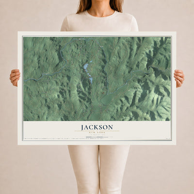 Map of Jackson, New York, 24 x 36 inch unframed archival matte print