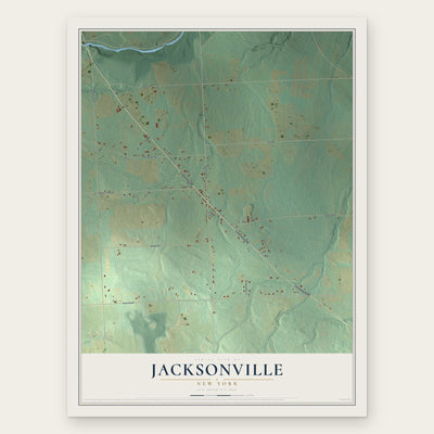 Jacksonville, New York map print, the full design