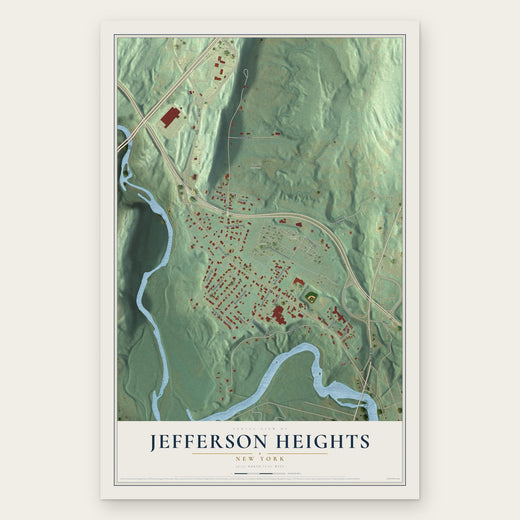 Jefferson Heights, New York map print, the full design