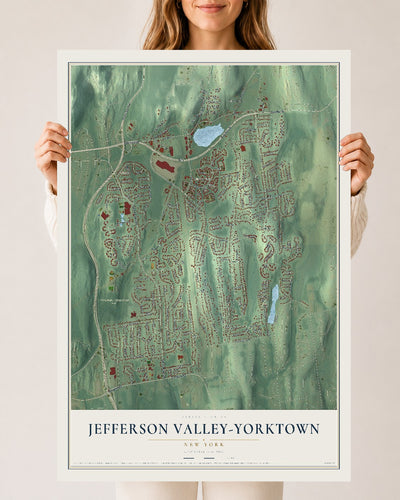 Jefferson Valley-Yorktown, New York map print, 24" x 36" Archival Matte Print mockup