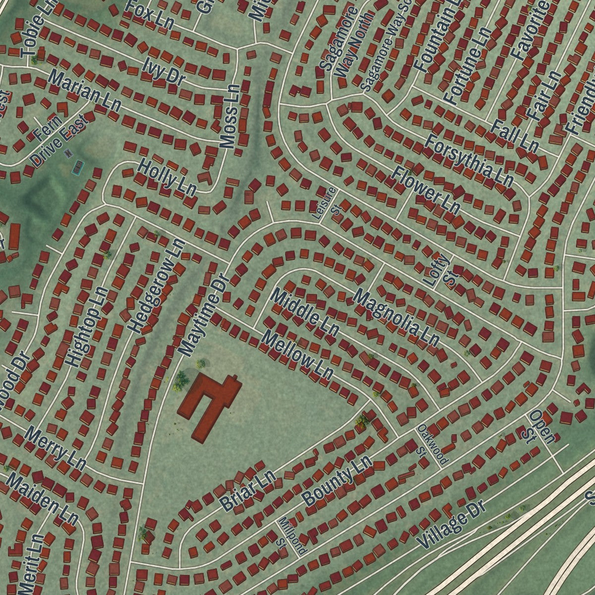 Close-up 1 of the Jericho, New York map artwork