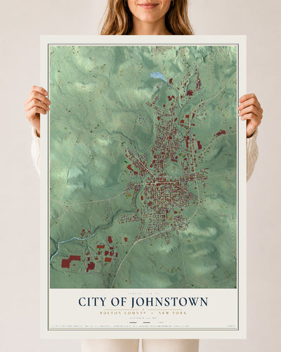 Map of the City of Johnstown, Fulton County, New York, 24 x 36 inch unframed archival matte print