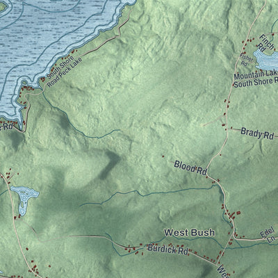 Close-up of the map of the Town of Johnstown, Fulton County, New York print showing street and building detail