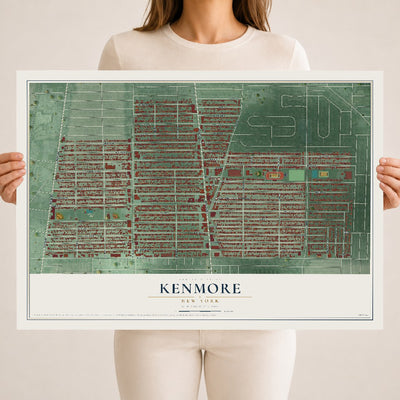 Kenmore, New York map print, 18" x 24" Archival Matte Print mockup