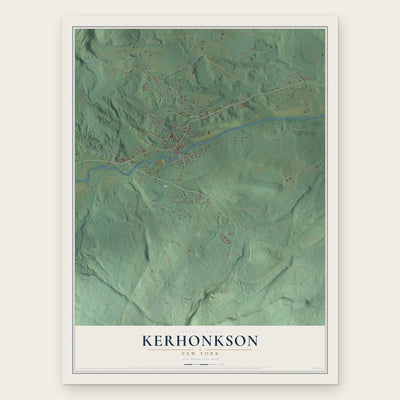 Kerhonkson, New York map print, the full design