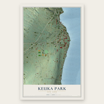 Keuka Park, New York map print, the full design