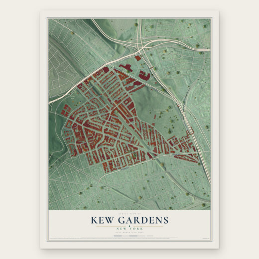 Kew Gardens, New York map print, the full design