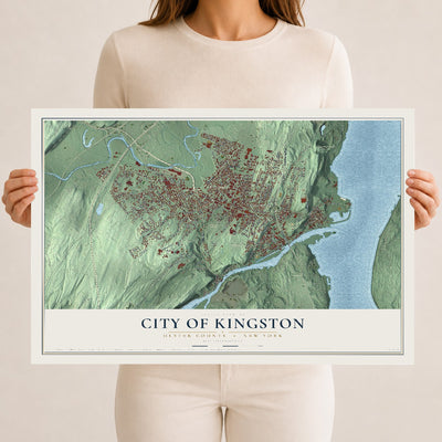 Map of the City of Kingston, Ulster County, New York, 12 x 18 inch unframed archival matte print