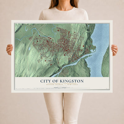 Map of the City of Kingston, Ulster County, New York, 24 x 36 inch unframed archival matte print