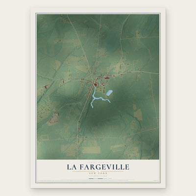 La Fargeville, New York map print, the full design
