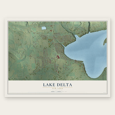 Lake Delta, New York map print, the full design