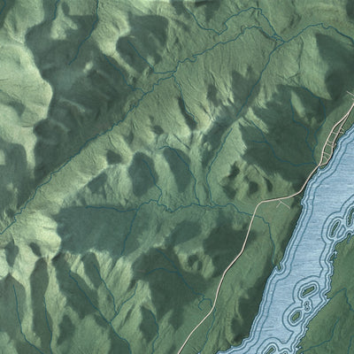 Close-up 2 of the Lake Pleasant, New York map artwork
