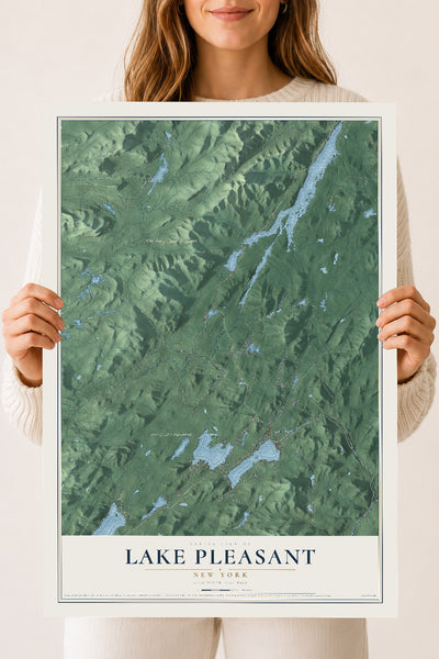 Lake Pleasant, New York map print, 18" x 24" Archival Matte Print mockup