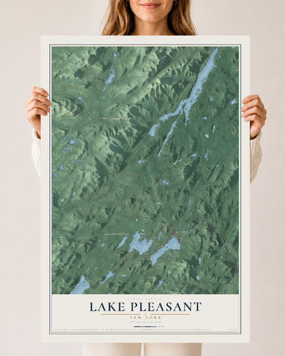 Lake Pleasant, New York map print, 24" x 36" Archival Matte Print mockup