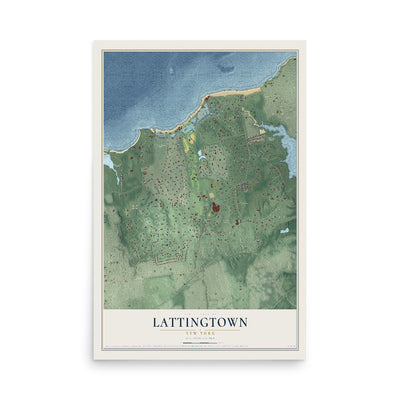 Lattingtown, New York map print, 12" x 18" Archival Matte Print mockup